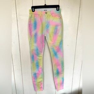 BDG pastel tie dye high rise twig skinny jeans size 27 x 33 L